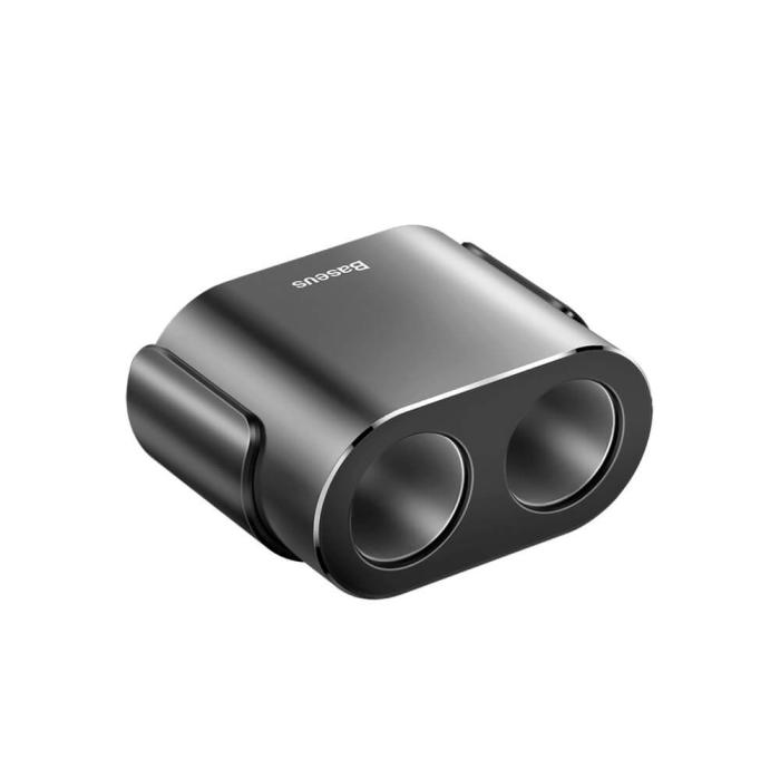 BASEUS - Baseus High Efficiency dual-cigarette tändare 80W USB 3.1A Svart
