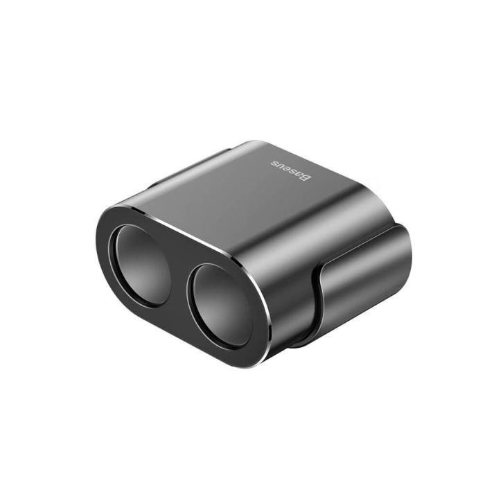 BASEUS - Baseus High Efficiency dual-cigarette tändare 80W USB 3.1A Svart