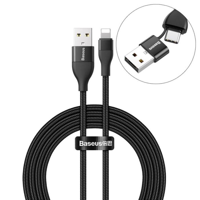 UTGATT5 - Baseus Kabel USB/USB Type C PD 18W lightning 2A 1m Svart