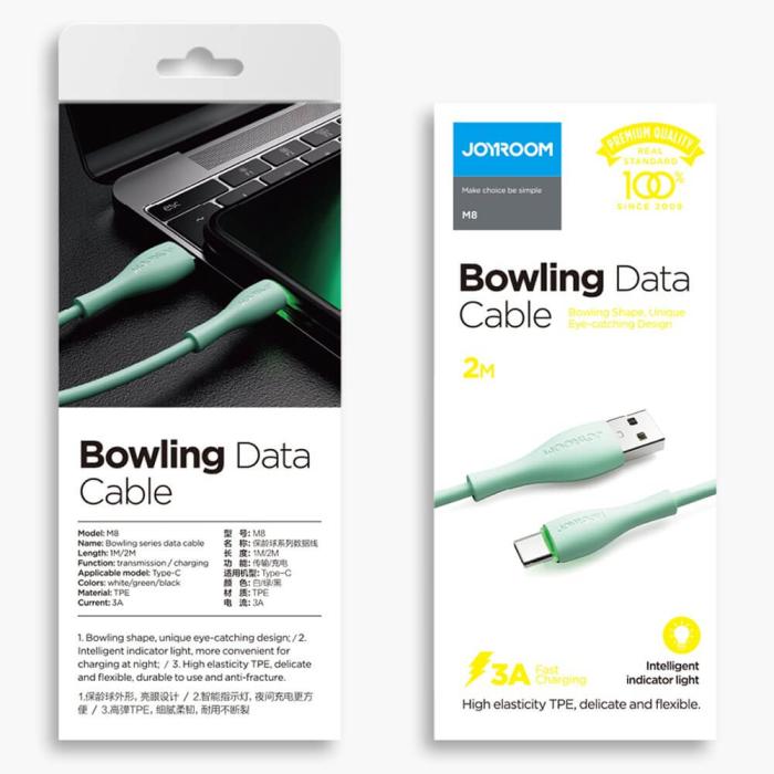 Joyroom - Joyroom USB-A till USB-C cable 3 A 1 m Vit