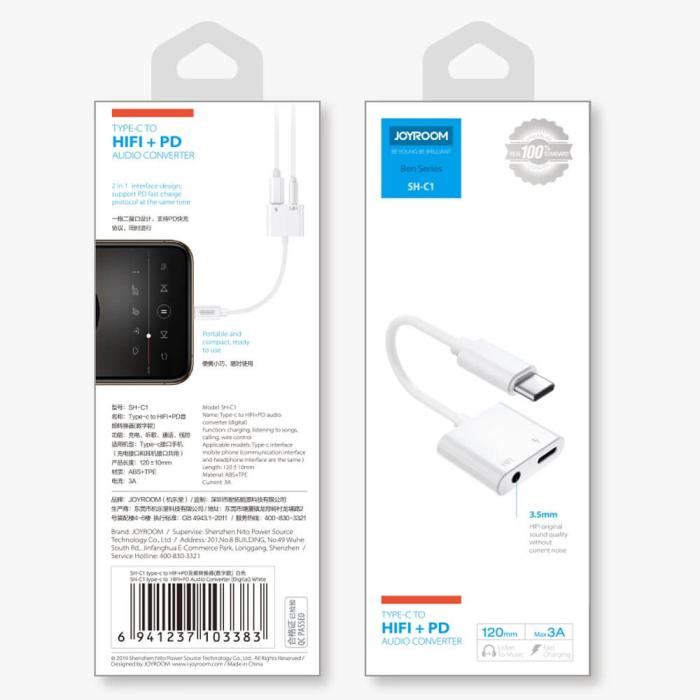 UTGATT1 - Joyroom USB-C - USB Type C/3,5 mm mini jack adapter V