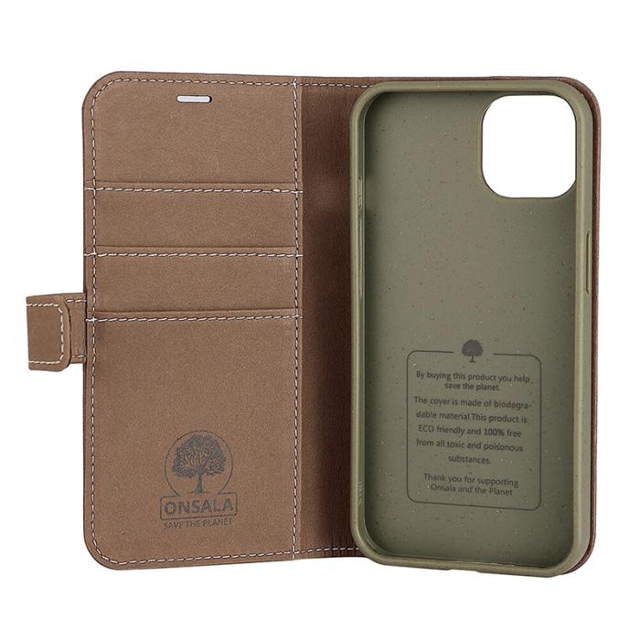 Onsala - Onsala ECO Mobilfodral till iPhone 13 - Brun