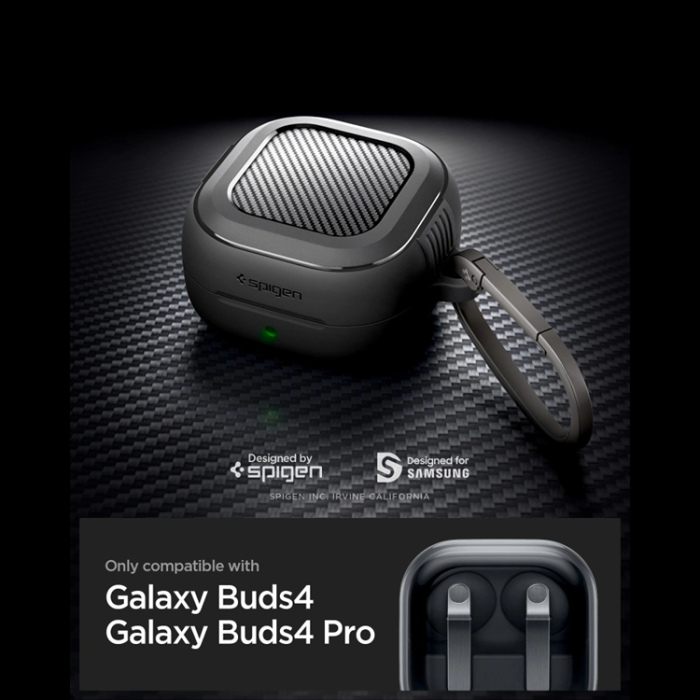 Spigen - Spigen Skal För Galaxy Buds 4/4 Pro Rugged Armor - Matte Svart