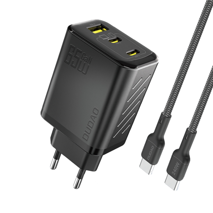 Dudao - Dudao Snabbladdare USB-A/2x USB-C 65W med USB-C Kabel