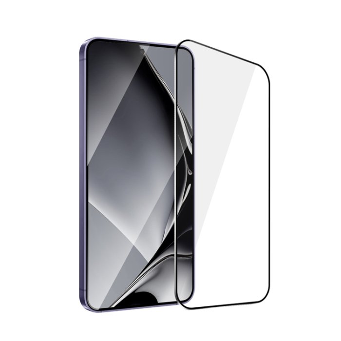 OEM - Galaxy S24 Härdat Glas Skärmskydd Metall Ram - Svart