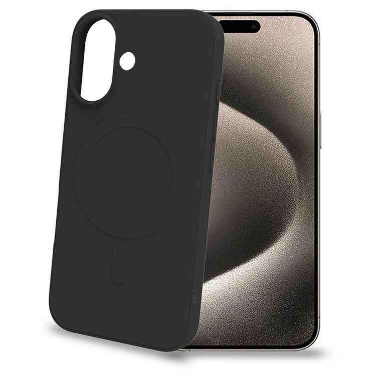 Celly iPhone 16 Mobilskal MagSafe Soft Rubber - Svart | 2353 | AlltMobil