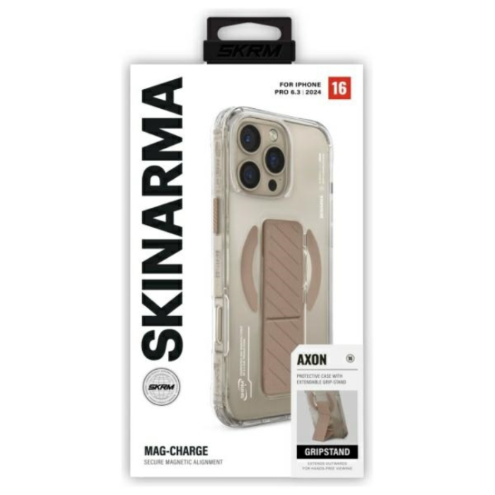 Skinarma - Skinarma iPhone 16 Pro Max Mobilskal MagSafe Grip Stativ - Champagne