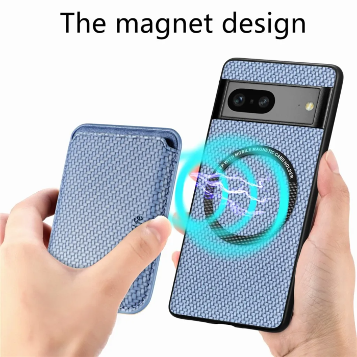 Taltech - Google Pixel 7A Mobilskal Korthållare Detachable - Blå