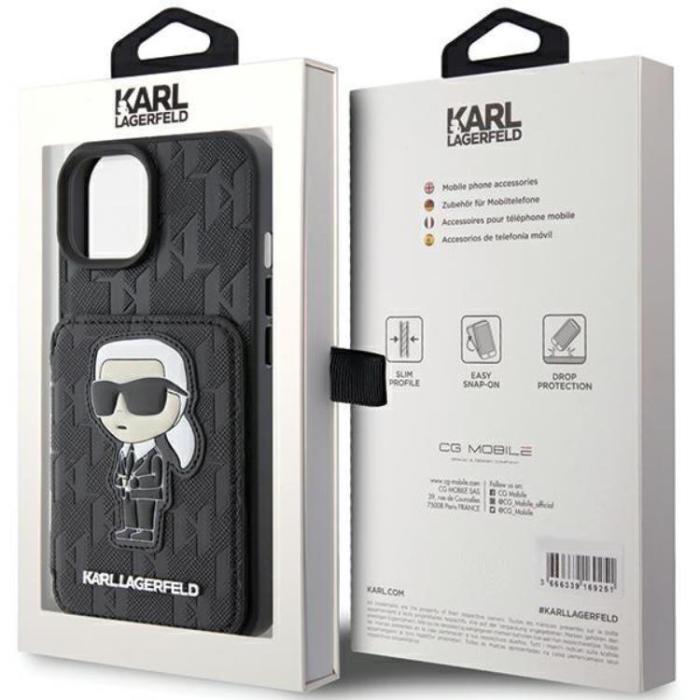 KARL LAGERFELD - Karl Lagerfeld iPhone 15 Mobilskal Korthållare Monogram Ikonik