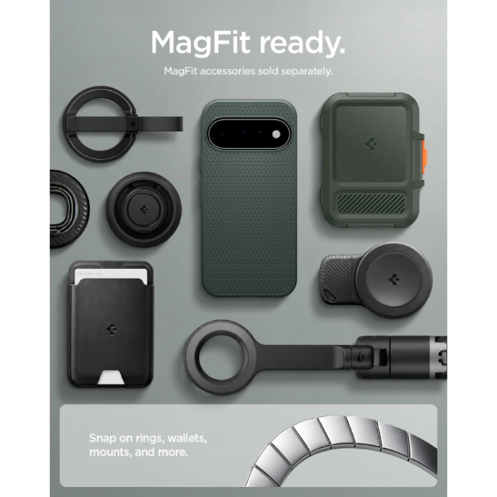 Spigen - Spigen Mobilskal För Google Pixel 11 Magsafe Liquid Air - Abyss Grön