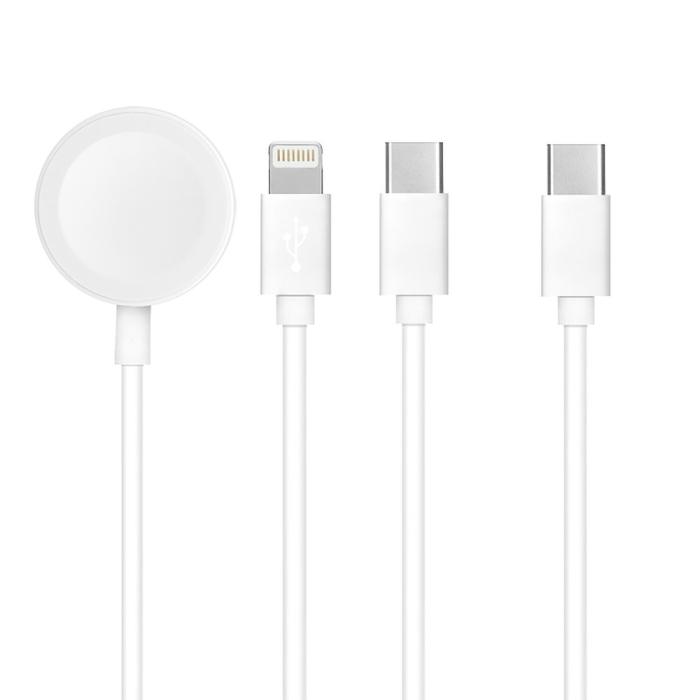 Forcell - 3in1 USB-C till USB-C, Lightning, Apple Watch kabel-C 1.2m