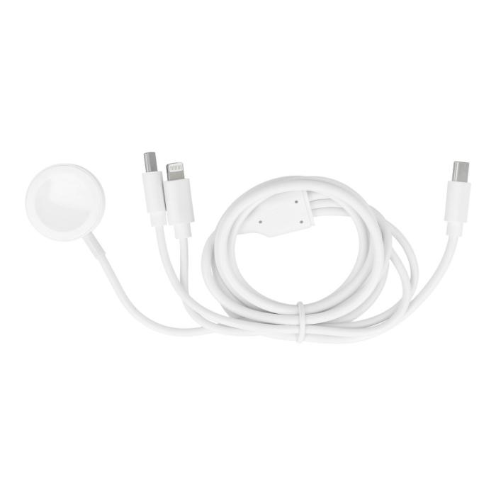 Forcell - 3in1 USB-C till USB-C, Lightning, Apple Watch kabel-C 1.2m