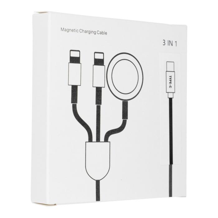 Forcell - 3in1 USB-C till USB-C, Lightning, Apple Watch kabel-C 1.2m