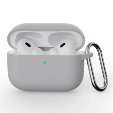 A-One Brand - Airpods Pro 3 Skal Silikon med Karbinhake - Ljusgrå