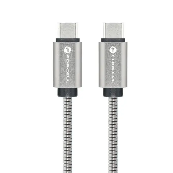 Forcell iPhone Air USB-C kabel C237 1m silver premium laddare kablar power delivery