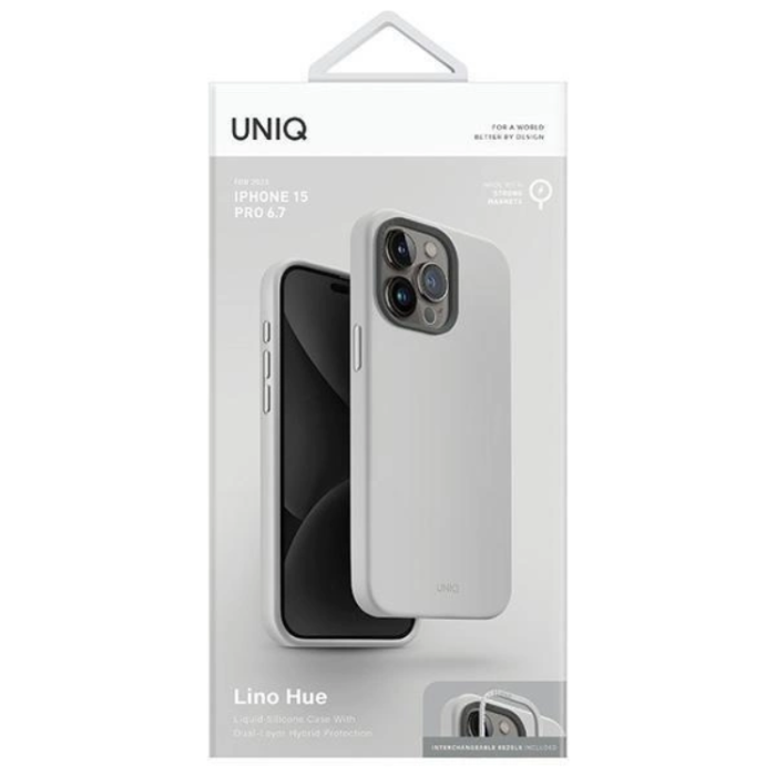 UNIQ - Uniq iPhone 15 Pro Max Mobilskal Magsafe Lino Hue - Grå