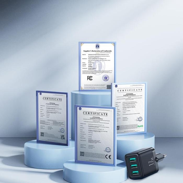 Joyroom - Joyroom Nätladdare 3xUSB-A 12W 3.4A - Svart