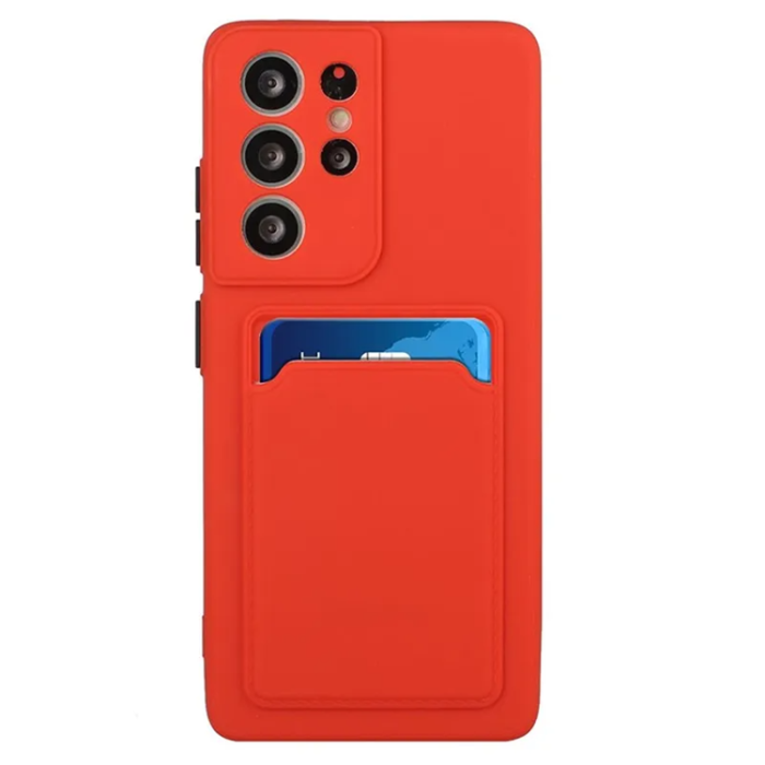 OEM - Galaxy S23 Ultra Mobilskal Korthållare TPU - Röd
