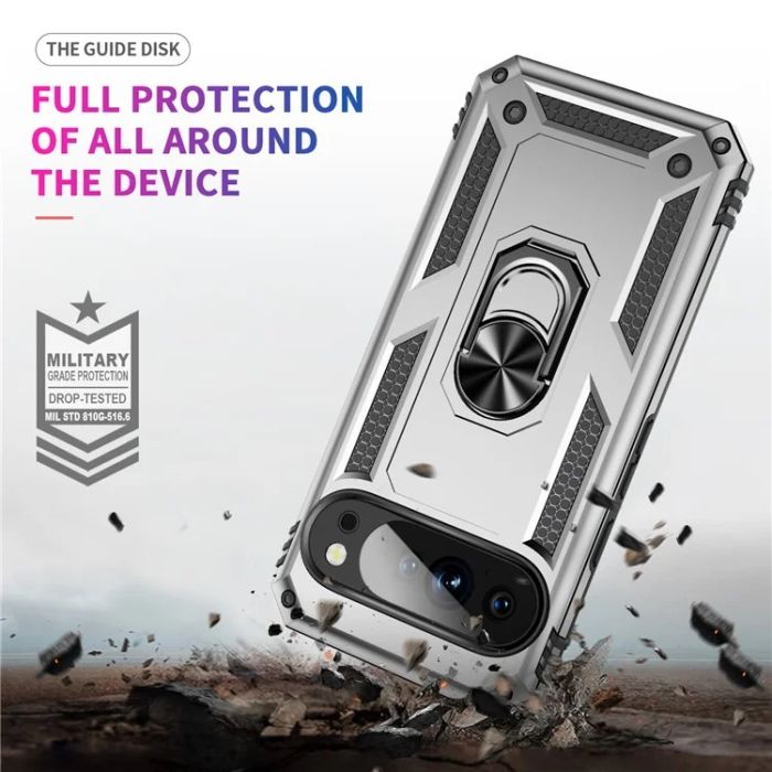 A-One Brand - Google Pixel 10/10 Pro Mobilskal Kickstativ - Silver