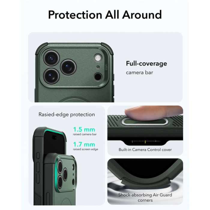 ESR - ESR Mobilskal För iPhone 17 Pro Max/18 Pro Max Magsafe Cyber Tough - Grön