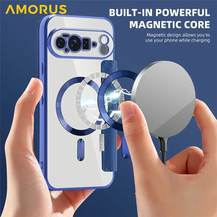 AMORUS - AMORUS Google Pixel 10 Pro XL Plånboksfodral Magsafe RFID - Sapphire