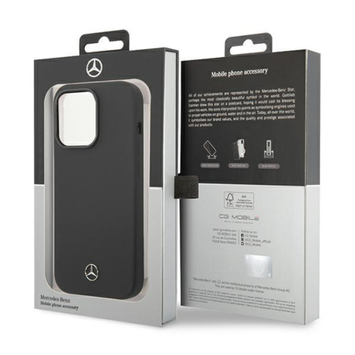 Mercedes - Mercedes iPhone 14 Pro Max Skal MagSafe Silicone Line - Svart