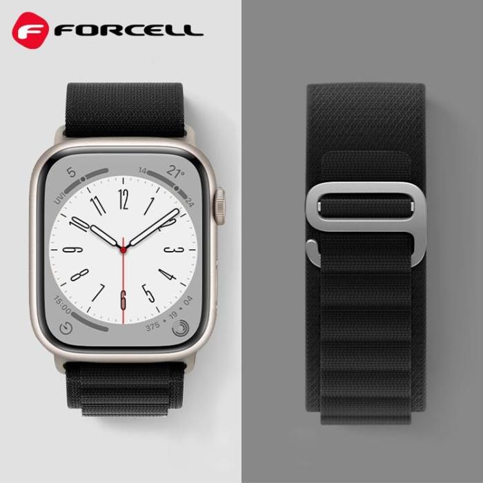 Forcell - Forcell Apple Watch (38/40/41mm) Armband F-Design - Svart