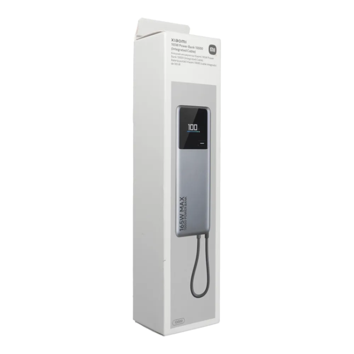 Xiaomi - Xiaomi PowerBank 10000mAh med Built-In USB-C Kabel 165W - Grå