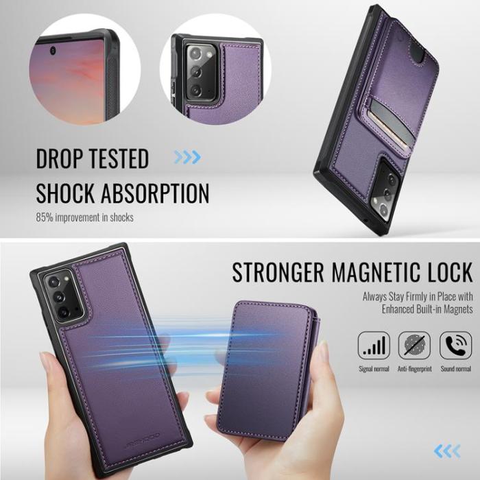 OEM - JEEHOOD Samsung Galaxy Note20 Fodral KonstLäder - Lila