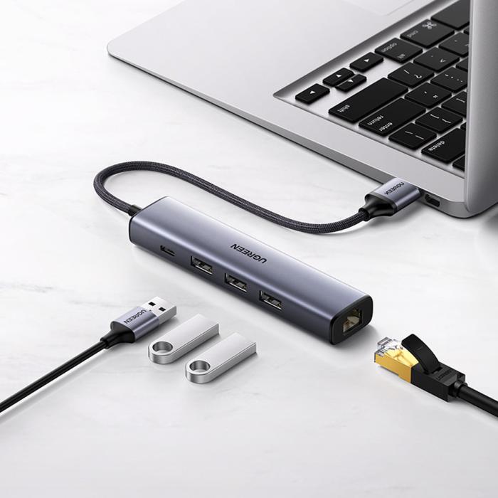 Ugreen - Ugreen Multifunktions Adapter HUB USB Typ-C - Grå
