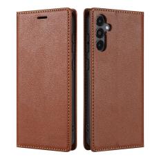 Amorus - Samsung Galaxy S26 Pl&aring;nboksfodral Magnetisk St&auml;ngning Konstl&auml;der - Brun