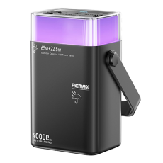 Remax - REMAX Powerbank 40000mAh 65W FP-3 Outdoor LED - Svart