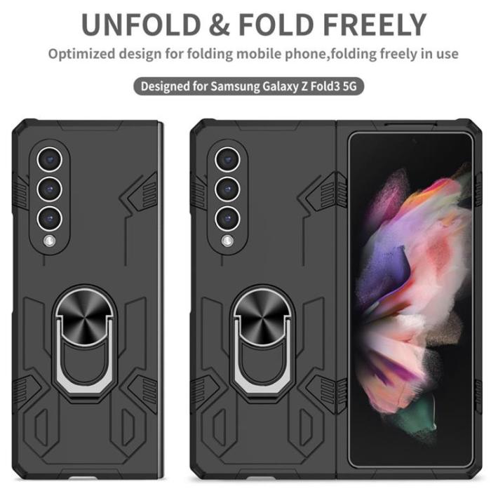 A-One Brand - Galaxy Z Fold 4 Skal Ringhållare - Svart