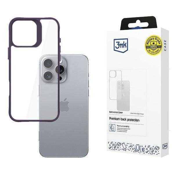 3MK iPhone 16 Pro Max Mobilskal Satin Armor Plus - Lila | 2353 | AlltMobil