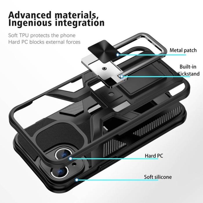 OEM - iPhone 14 Skal Kickstand - Svart
