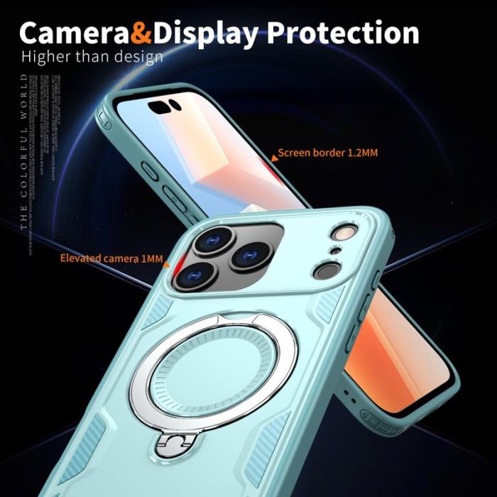 N/A - Mobilskal till iPhone 17 Pro Plast Militärskydd med Ställ - Blå
