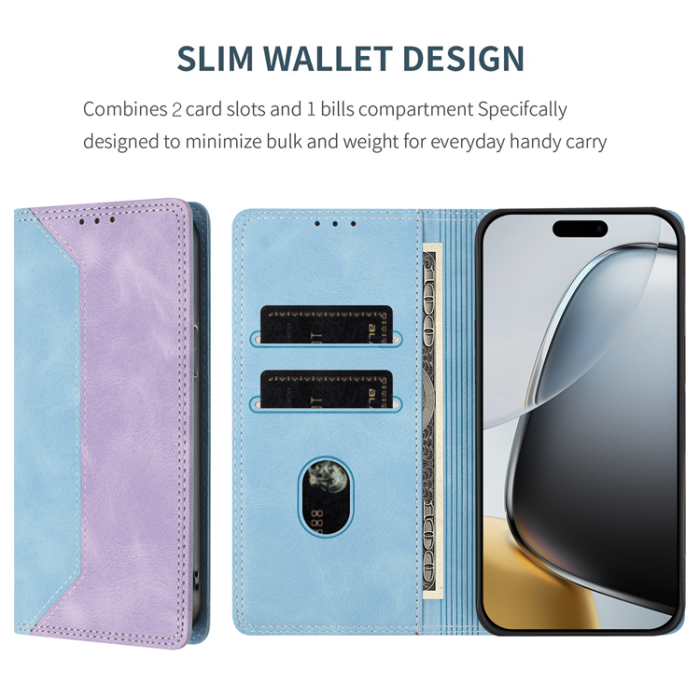 A-One Brand - OnePlus 15 Konstläder Plånboksfodral Färg Splicing RFID-Skydd