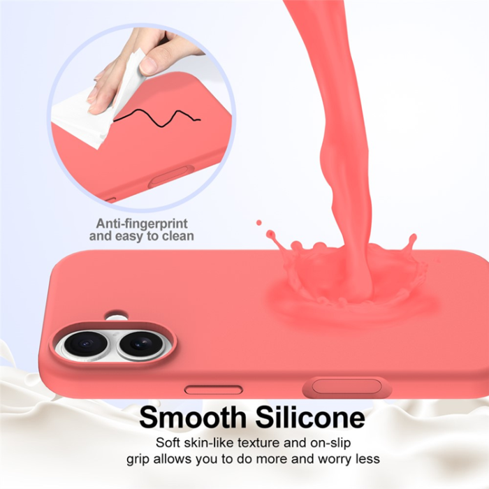 A-One Brand - iPhone 17 Mobilskal MagSafe Silikon Anti-Drop - Knallrosa