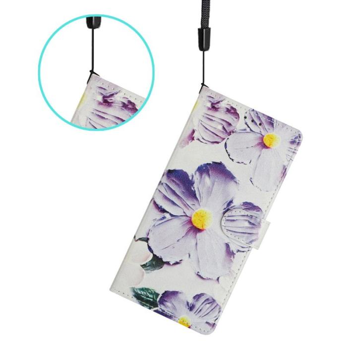 OEM - Samsung Galaxy A57 Plånboksfodral Konstläder - Lila Blomma