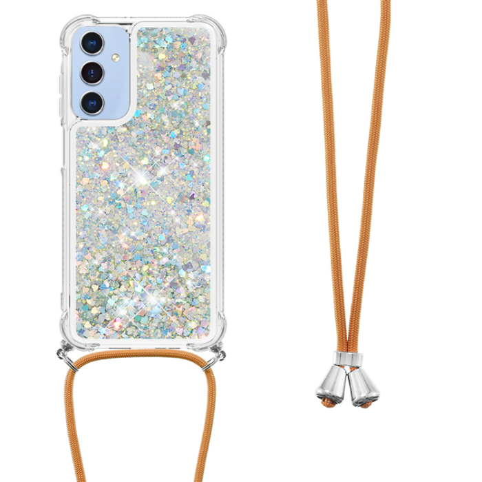 A-One Brand - Galaxy A17 / A26 Mobilskal med Snodd - Silver / Hearts