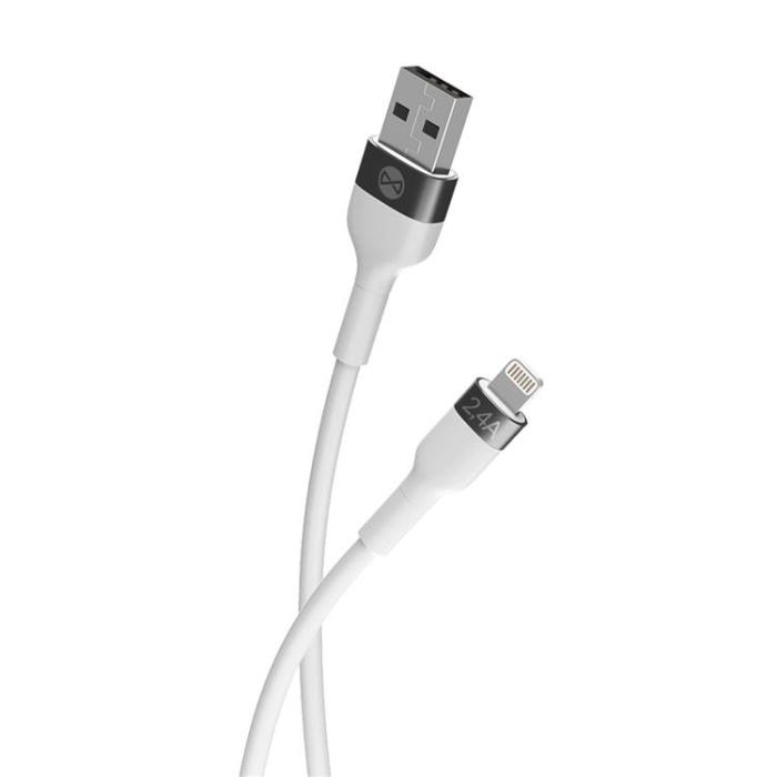Forever - Forever Flexible USB-A till Lightning kabel 1m 2,4A - Vit
