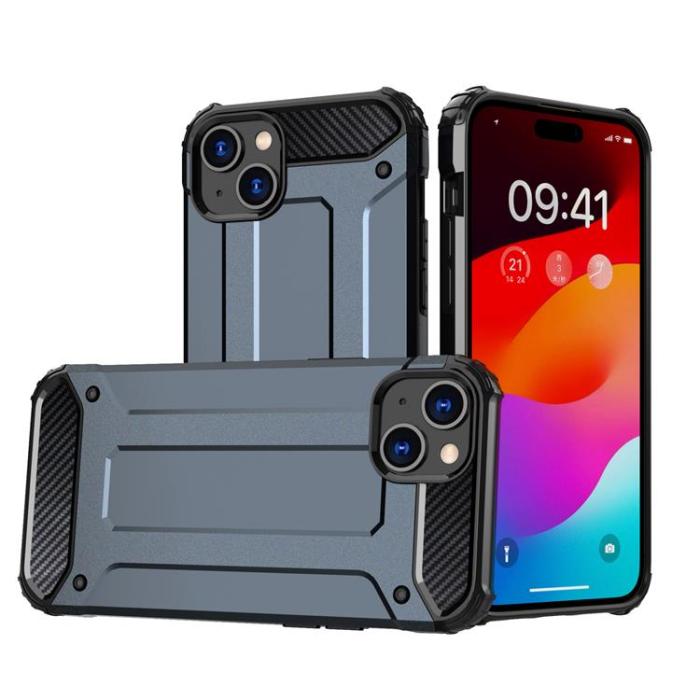 OEM - iPhone 15 Plus Mobilskal Hybrid Armor - Blå