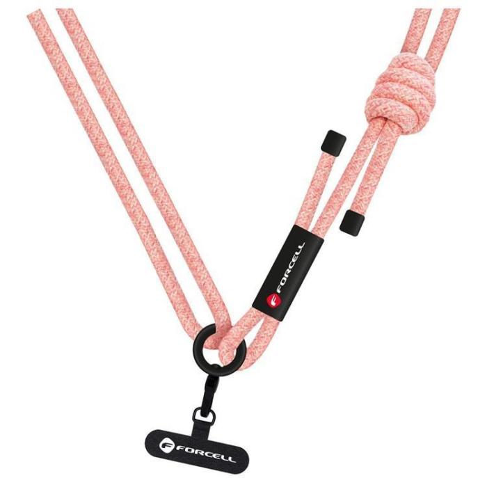 Forcell - Forcell Crossbody Mobilrem Lanyard med Justerbar Längd - Rosa
