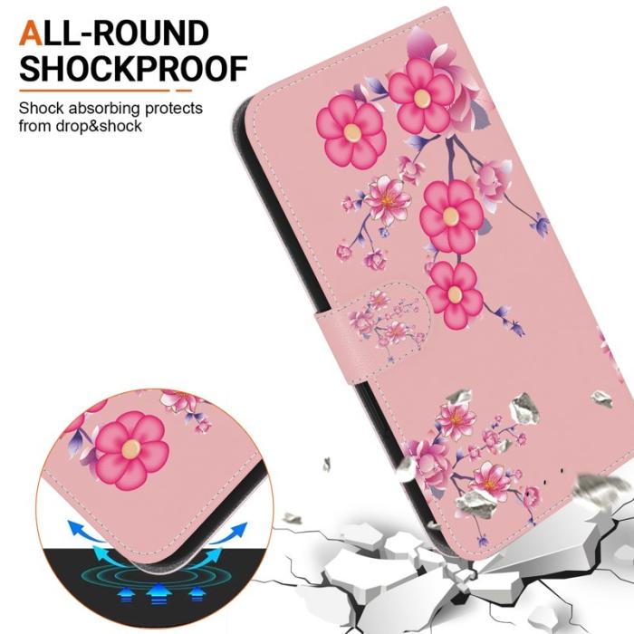 OEM - Samsung Galaxy S26 Plånboksfodral Anti-Drop Mönstertryck Konstläder - Sakura