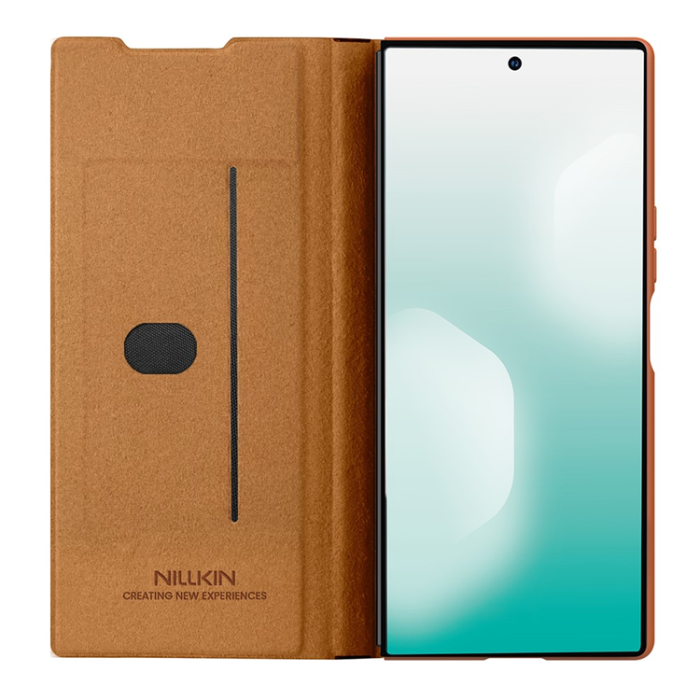 Nillkin - Nillkin Galaxy Z Fold 7 Plånboksfodral Qin Pro - Brun