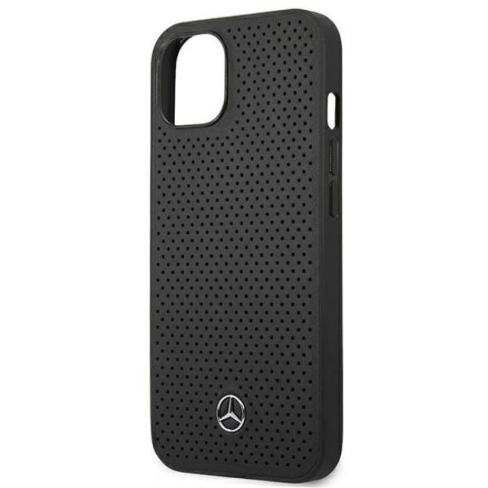 Mercedes - Mercedes iPhone 13 Skal Läder Perforated - Svart