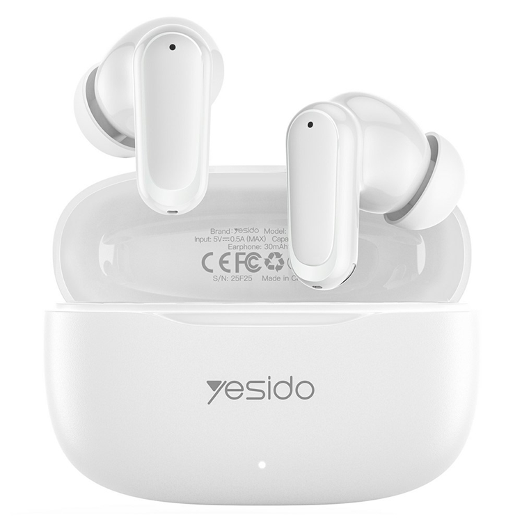 YESIDO TWS Trådlösa Bluetooth 5.4 Hörlurar In-ear TWS38 - Vit (Vit) | 5566 | AlltMobil