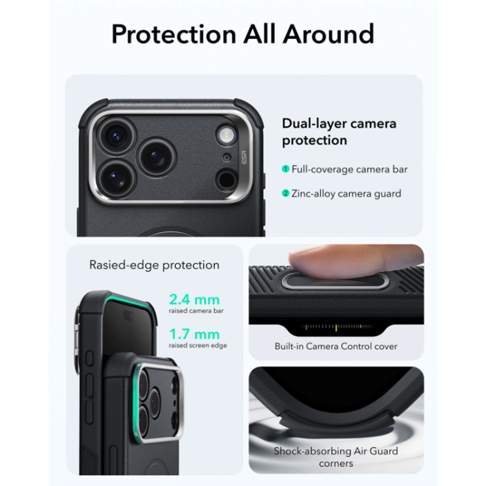 ESR - ESR Mobilskal För iPhone 17 Pro Max/18 Pro Max Magsafe Cyber Tough Kickstand