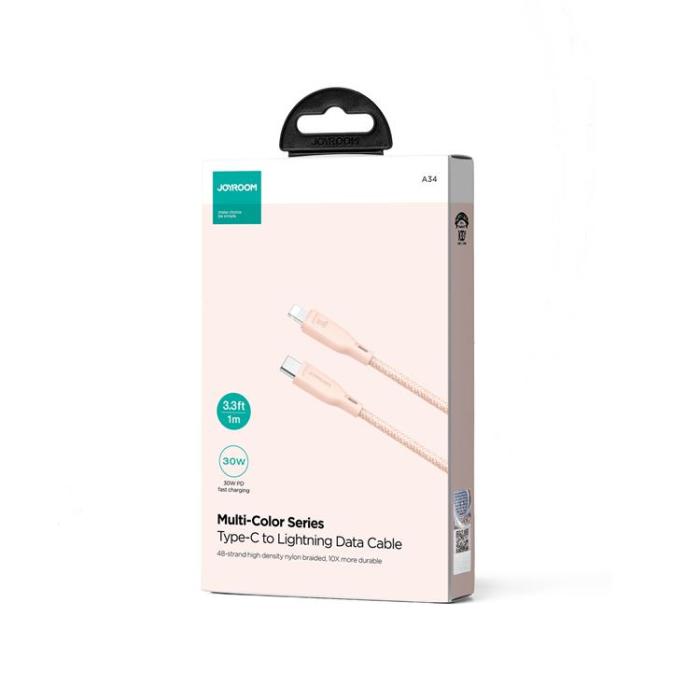 Joyroom - Joyroom USB-C till Lightning kabel 1m PD 30W - Rosa