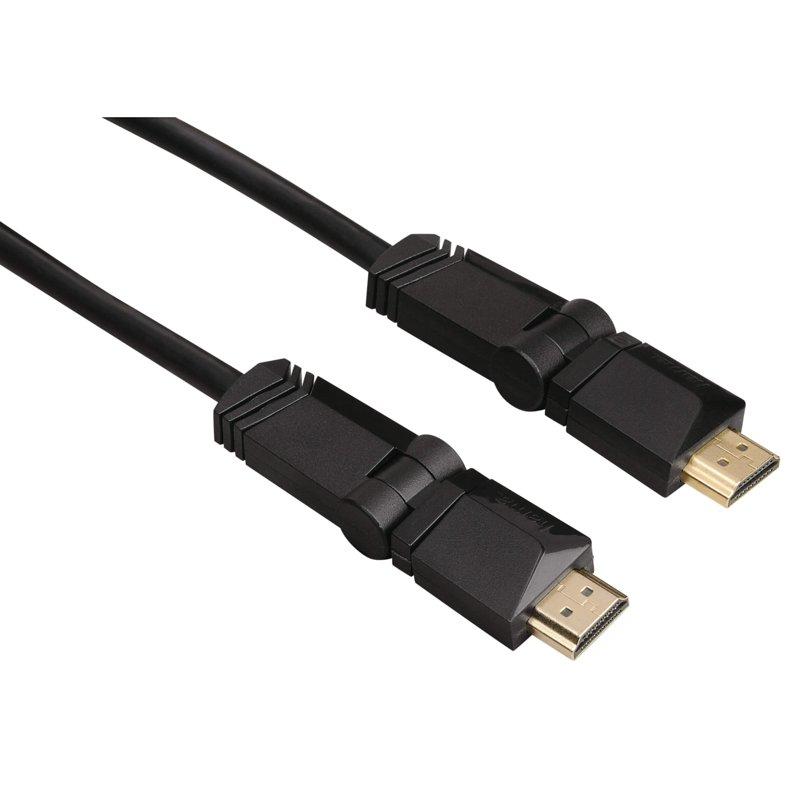 HAMA Kabel HDMI Ethernet Roterande Guld Svart 3m